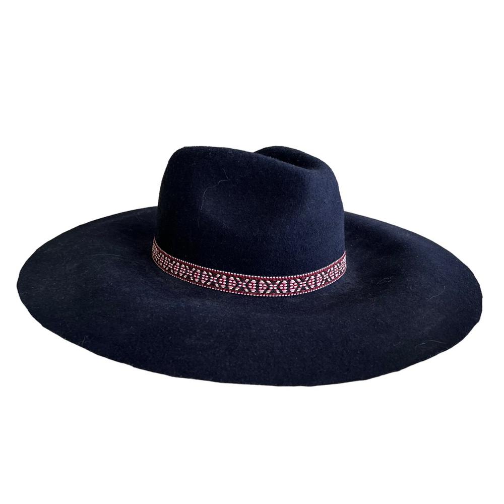 AE AMERICAN EAGLE OUTFITTERS 100%‎ Wool Women's Hat Black Boho